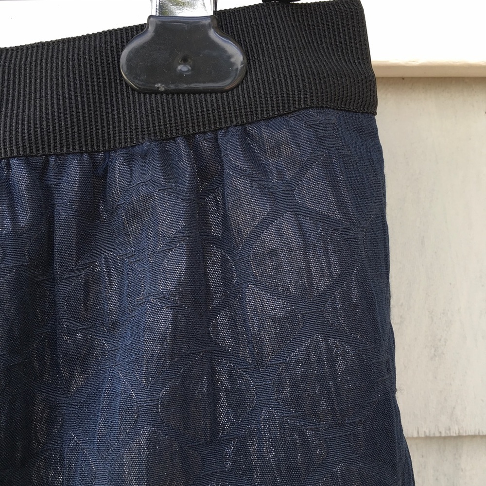 Vintage Ann Taylor LOFT Metallic Sheen Jacquard Mini Skirt Size 6 - Picture 5 of 8